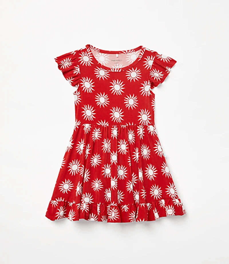 Posh Peanut X LOFT Sunny Cap Sleeve Ruffled Twirl Dress