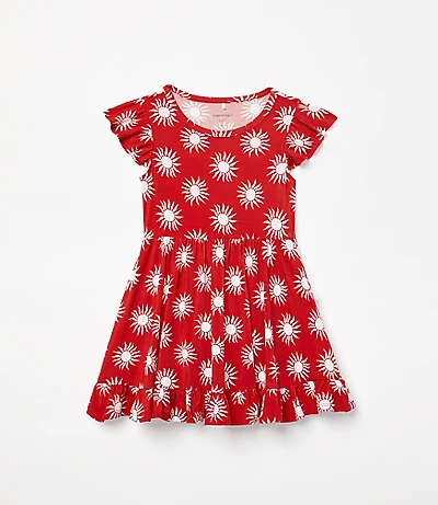 Posh Peanut X LOFT Sunny Cap Sleeve Ruffled Twirl Dress