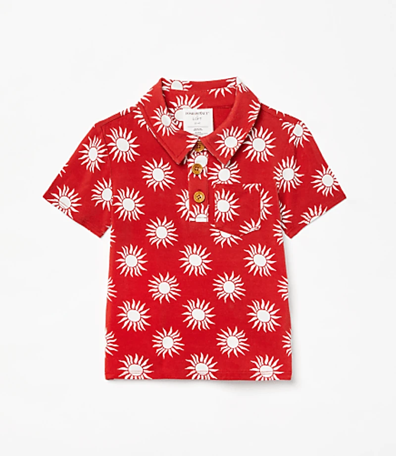 Posh Peanut X LOFT Sunny Short Sleeve Collared Henley Top