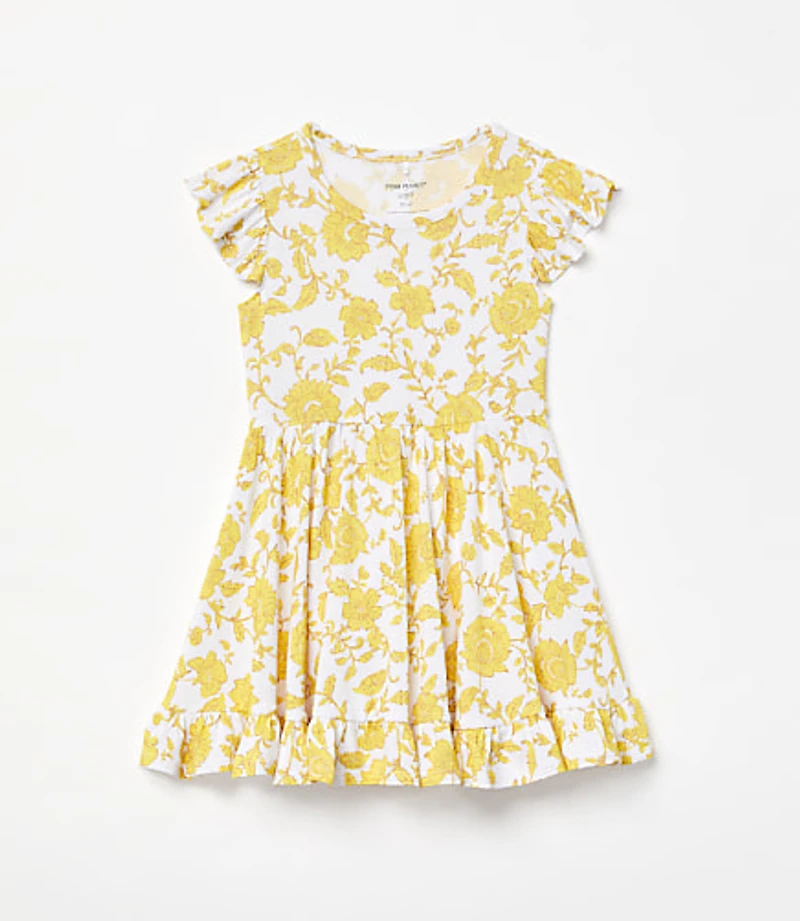 Posh Peanut X LOFT Floral Cap Sleeve Ruffled Twirl Dress
