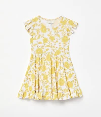 Posh Peanut X LOFT Floral Cap Sleeve Ruffled Twirl Dress