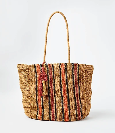 Salt & Umber Goldie Oversized Raffia Tote