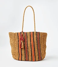 Salt & Umber Goldie Oversized Raffia Tote