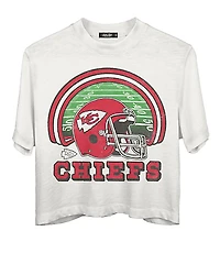 Junk Food Kansas City Chiefs Game Time Mock Neck Crop Tee