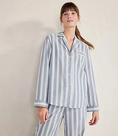 Haven Well Within Organic Cotton Poplin Mixed Stripe Pajama Shirt