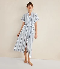 Haven Well Within Organic Cotton Linen Coastal Stripe Robe