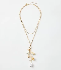 Pearlized Cluster Charm Necklace