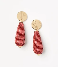 Molded Coin Beaded Drop Earrings