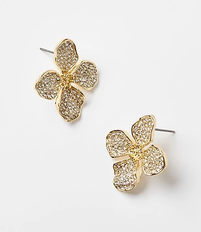 Floral Pave Oversized Stud Earrings