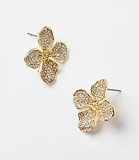 Floral Pave Oversized Stud Earrings