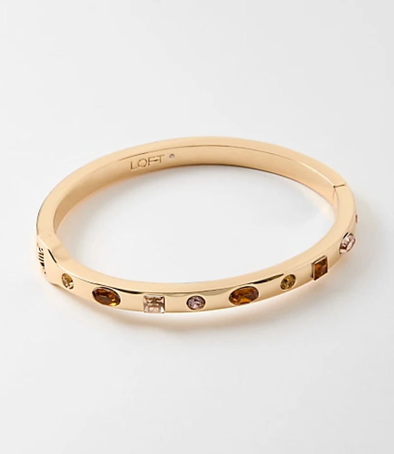 Mixed Crystal Bangle Bracelet