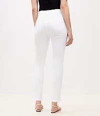 Frayed High Rise Skinny Jeans White