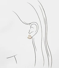 Mother of Pearl Heart Stud Earrings