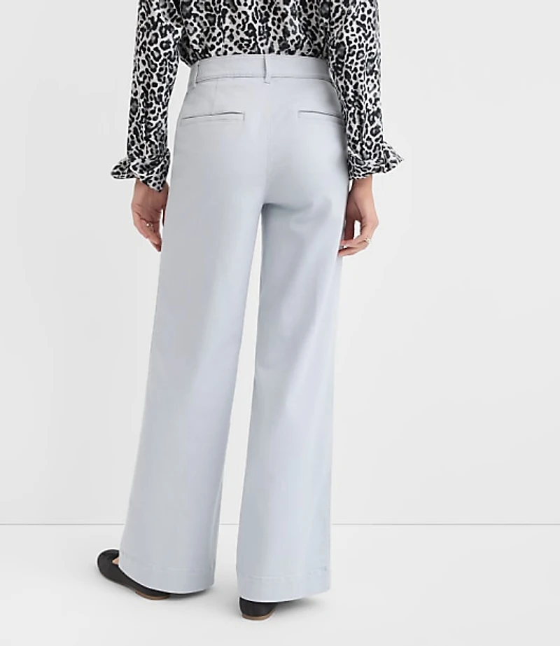 Petite Curvy Palmer Wide Leg Pants in Twill