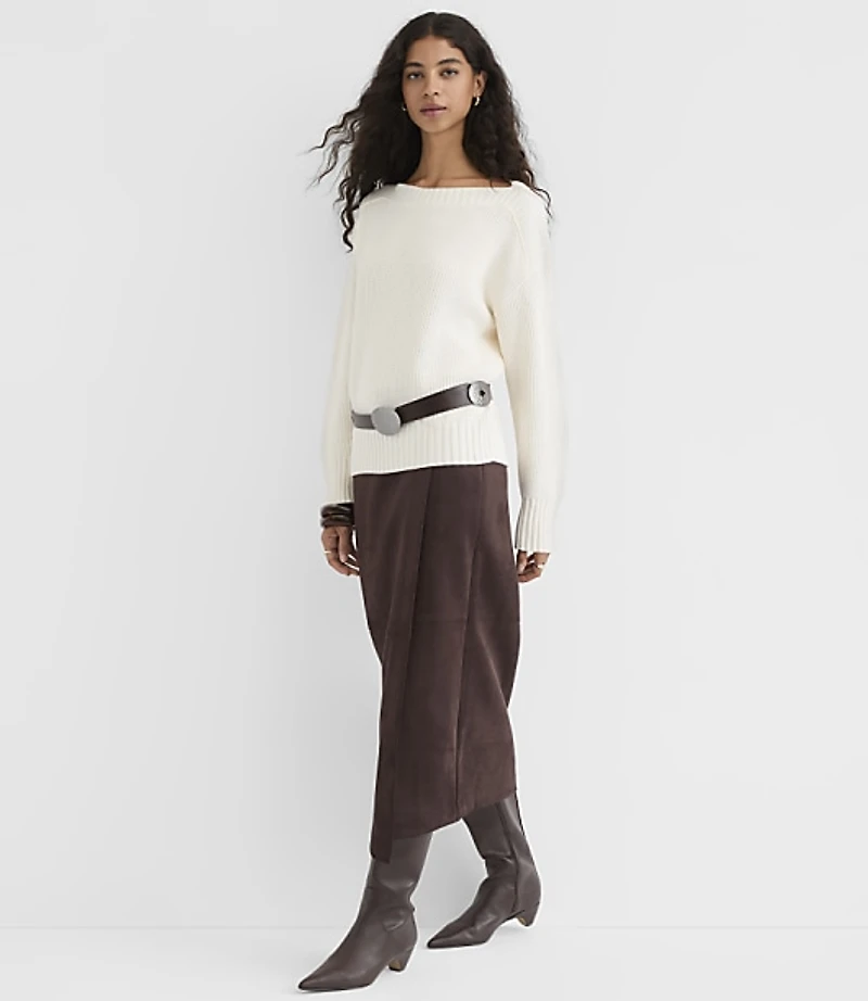 Ribtrim Boatneck Sweater