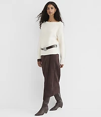 Ribtrim Boatneck Sweater