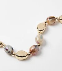 Mixed Tortoiseshell Print Beaded Necklace