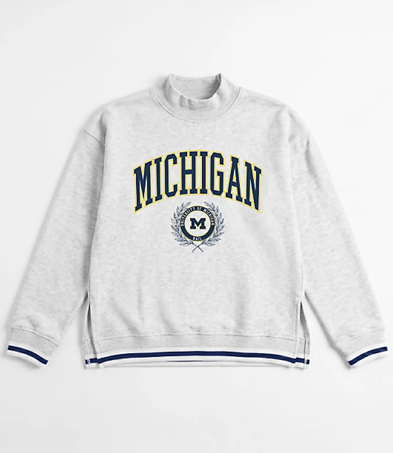 Gameday Couture Michigan Wolverines Rally Point Funnel Neck Sweatshirt