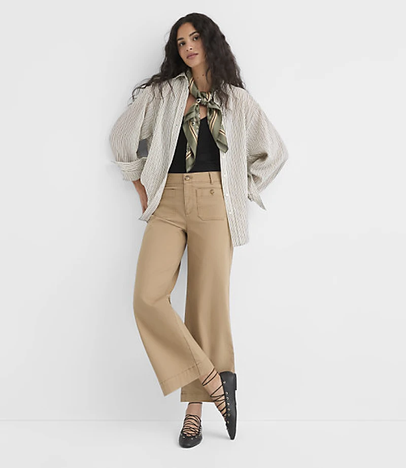 Petite Striped Everyday Oversized Shirt
