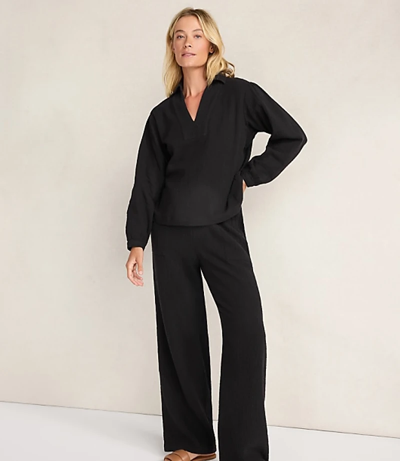 Haven Well Within Textured Cotton Gauze Pants