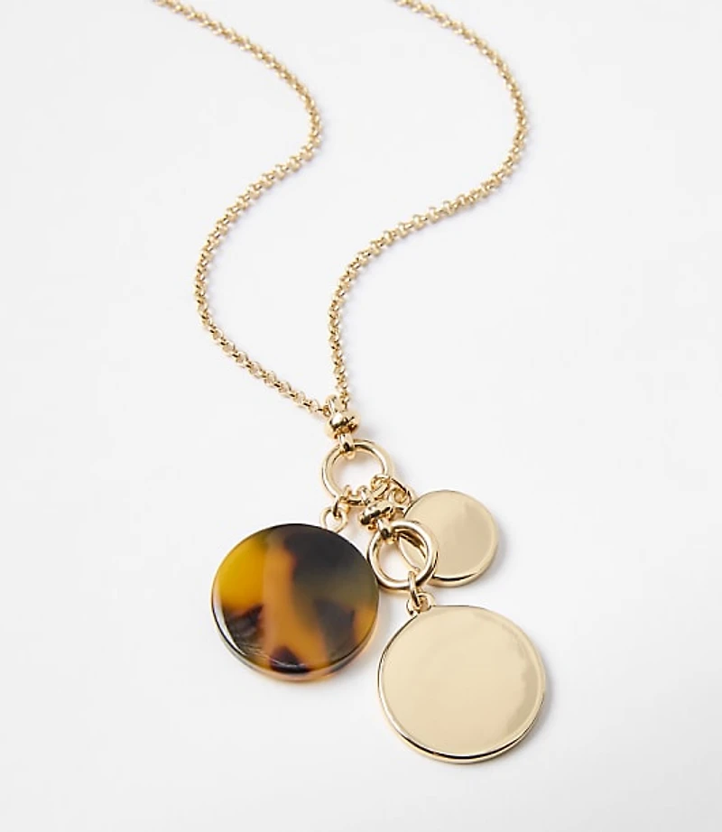 Tortoiseshell Print Cluster Pendant Necklace