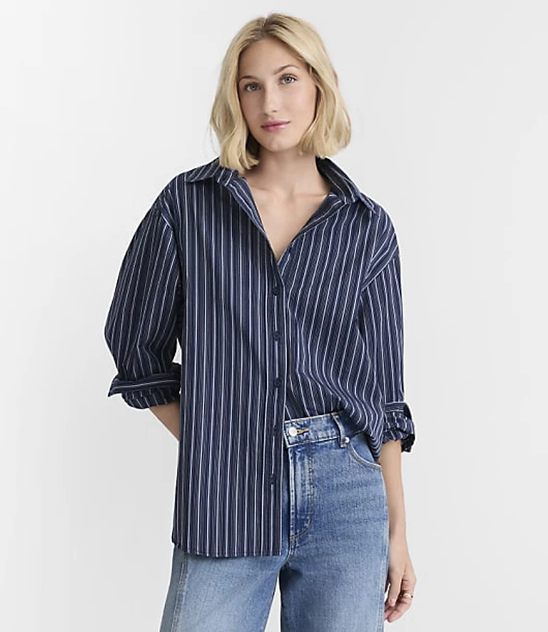 Striped Poplin Everyday Oversized Shirt