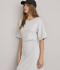 Petite Lou & Grey Heathered Scubasoft Side Pleated Maxi Dress