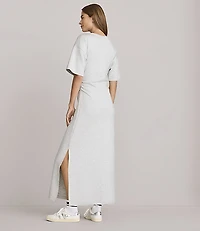 Petite Lou & Grey Heathered Scubasoft Side Pleated Maxi Dress