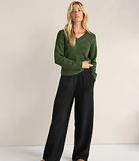 Haven Well Within Cotton Blend Tape Yarn V-Neck Sweater