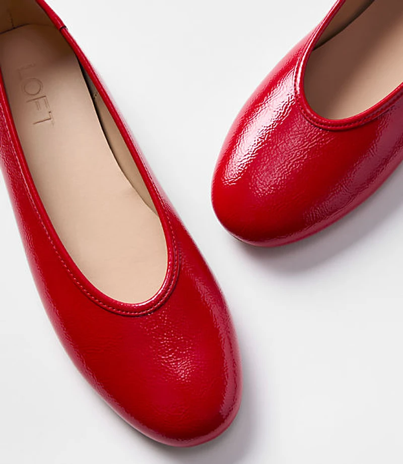 Patent High Vamp Ballet Flats