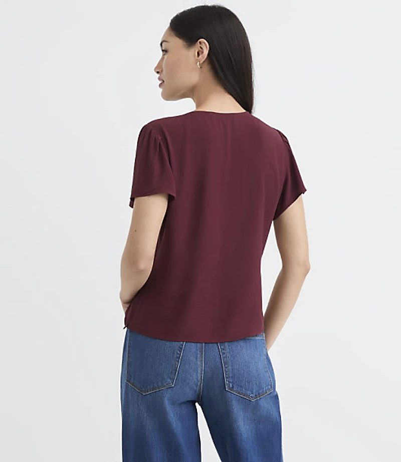 Lace Trim V-Neck Top