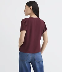Lace Trim V-Neck Top