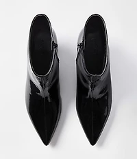Patent Triangle Heel Booties