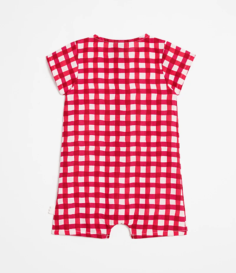 LOFT x Mon Coeur Linen Gingham Romper