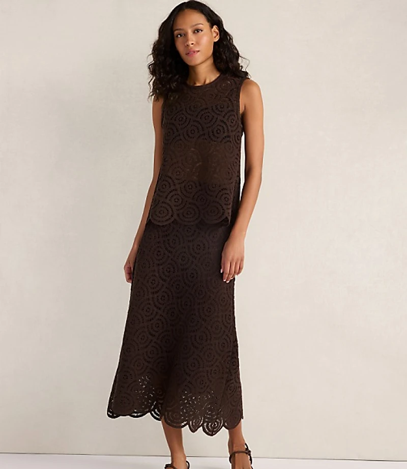 Haven Well Within Cotton Crochet Scalloped Tank