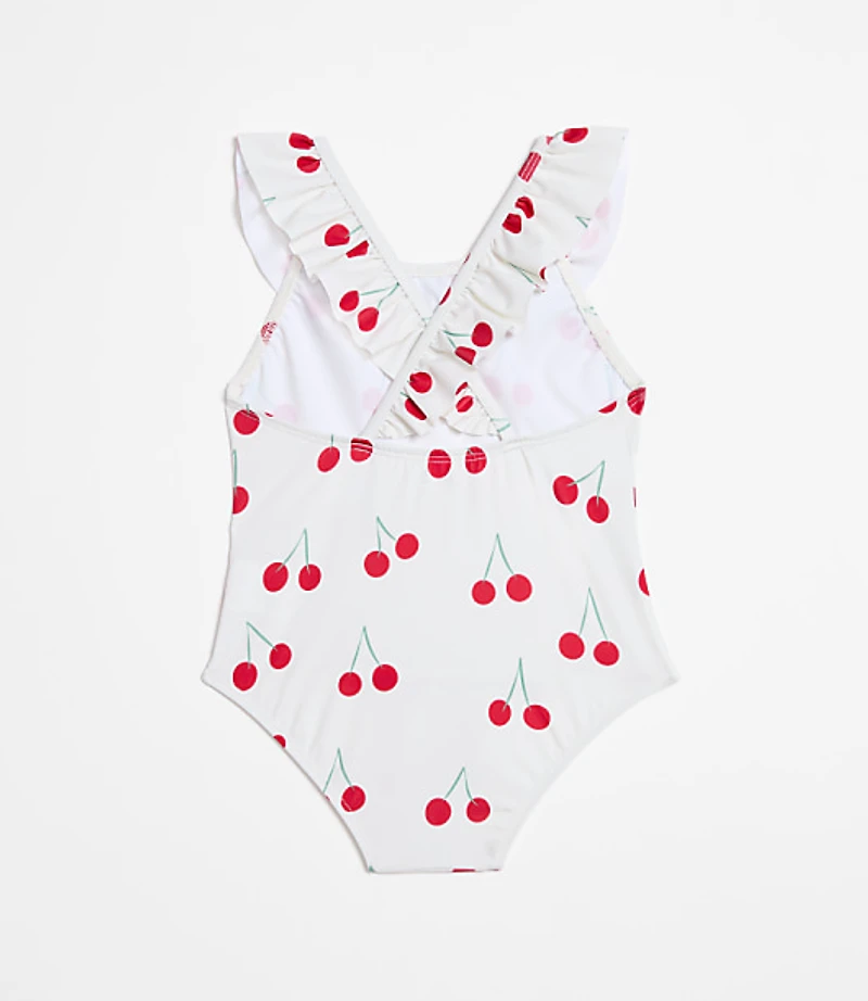 LOFT x Mon Coeur UPF 50+ Recycled Polyester Cherry Ruffle Swimsuit