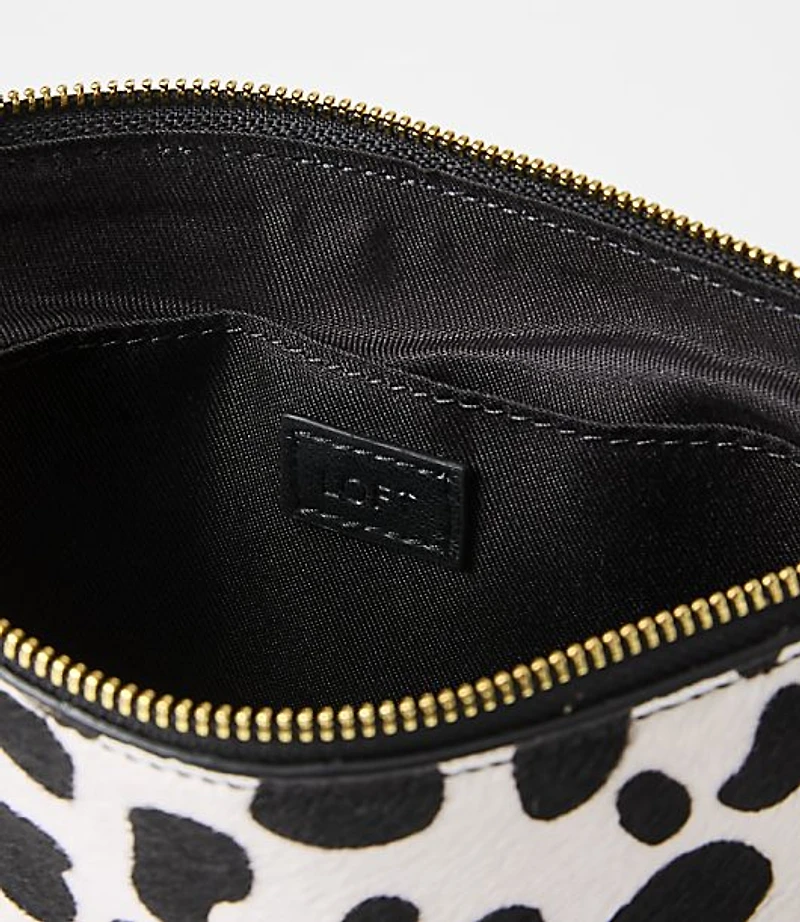 Spotted Hair Calf Zip Pouch