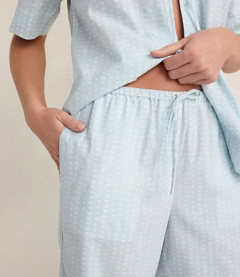 Haven Well Within Cotton Linen Faded Dot Pajama Pants