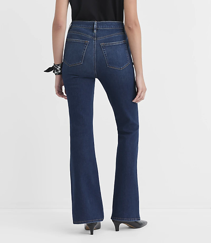 Rivete Petite Curvy High Rise Slim Flare Jeans Muse Wash
