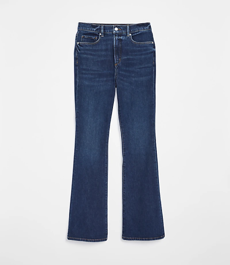 Rivete Petite Curvy High Rise Slim Flare Jeans Muse Wash