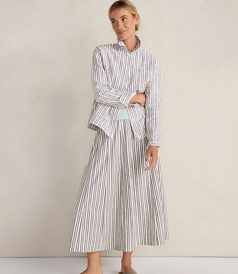 Haven Well Within Organic Cotton Poplin Stripe Drop Waist Skirt
