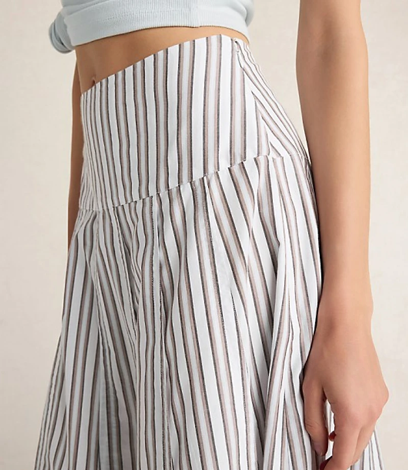 Haven Well Within Organic Cotton Poplin Stripe Drop Waist Skirt