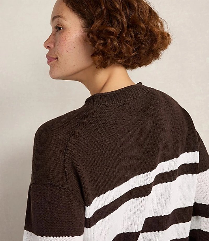 Haven Well Within Cotton Linen Stripe Roll Neck Sweater