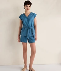 Haven Well Within Organic Cotton Denim V-Neck Belted Top