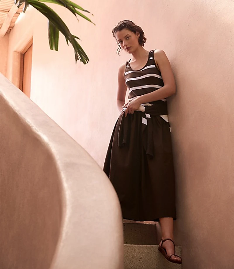 Haven Well Within Organic Cotton Stripe Midi Dress