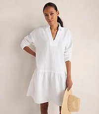 Haven Well Within Textured Cotton Gauze Drop Waist Dress