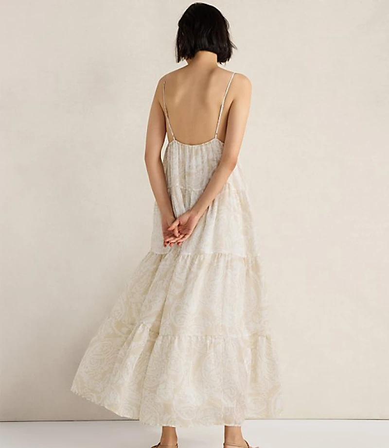 Haven Well Within Ramie Blend Paisley Tiered Maxi Dress