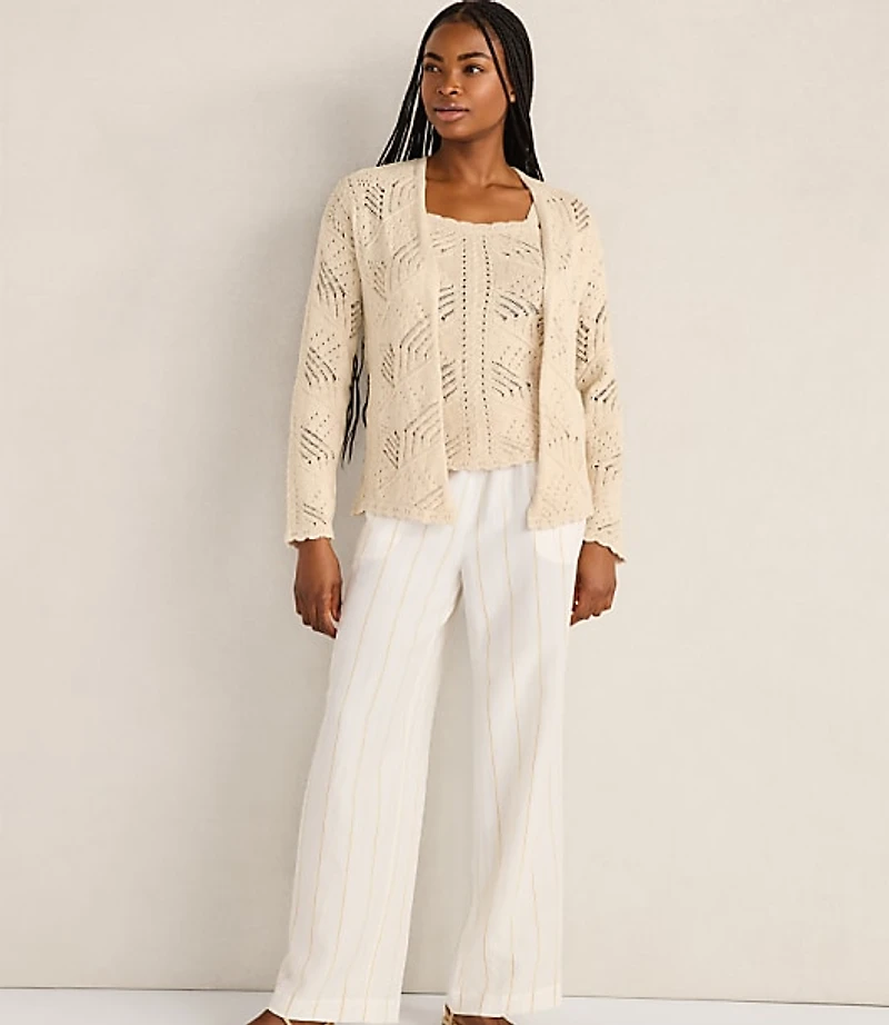 Haven Well Within Organic Cotton Pointelle Stitch Cardigan
