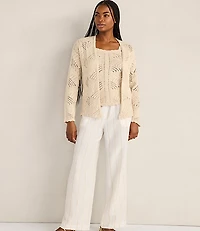 Haven Well Within Organic Cotton Pointelle Stitch Cardigan