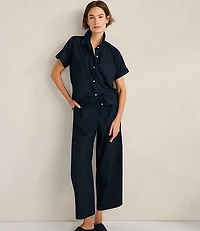 Haven Well Within Organic Cotton Linen Button-Down Top